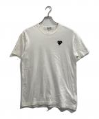 PLAY COMME des GARCONSプレイコムデギャルソン）の古着「ハートワッペンTシャツ」｜ホワイト