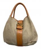 zanellatoザネラート）の古着「レザーキャンバストートバッグ」｜ブラウン×ベージュ