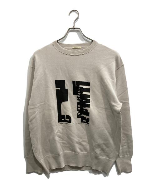 HEUGN（ユーゲン）HEUGN (ユーゲン) 別注 PRINTED COTTON KNIT/別注 プリントコットンニット グレー サイズ:3の古着・服飾アイテム