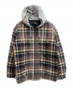 SUPREME×Dickiesシュプリーム×ディッキーズ）の古着「PLAID HOODED ZIP UP SHIRT/プレイド フーディッド ジップ アップ シャツ」｜マルチカラー