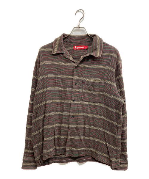SUPREME（シュプリーム）Supreme (シュプリーム) Woven Stripe Shirt ブラウン サイズ:Lの古着・服飾アイテム