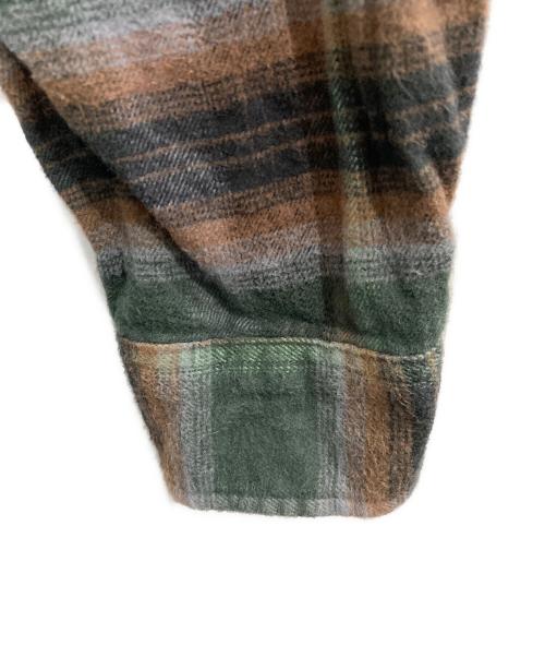 SUPREME（シュプリーム）Supreme (シュプリーム) Shadow Plaid Flannel Zip Up Shirt/シャドウプレイドジップアップシャツ グレー×ブラウン サイズ:Lの古着・服飾アイテム