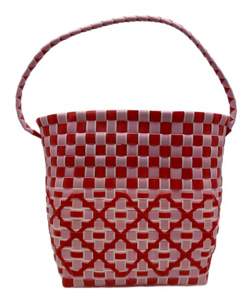 MARNI（マルニ）MARNI (マルニ) MARKET POD BASKETバッグ/マーケット　ポッド　バスケットバッグ ピンク×レッドの古着・服飾アイテム