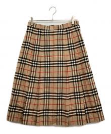 Burberry's（バーバリーズ）の古着「ノヴァチェックウールスカート」｜ブラウン