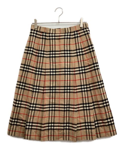 Burberry's（バーバリーズ）Burberry's (バーバリーズ) ノヴァチェックウールスカート ブラウン サイズ:13ARの古着・服飾アイテム