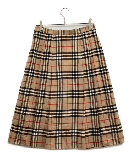 Burberry's（バーバリーズ）Burberry's (バーバリーズ) ノヴァチェックウールスカート ブラウン サイズ:13ARの古着・服飾アイテム