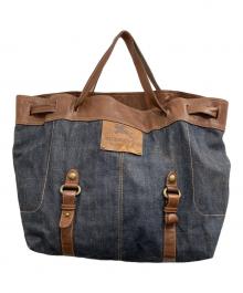 BURBERRY BLUE LABEL（バーバリー ブルー レーベル）の古着「デニムレザートートバッグ」｜インディゴ
