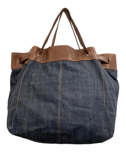 BURBERRY BLUE LABEL（バーバリー ブルー レーベル）BURBERRY BLUE LABEL (バーバリー ブルー レーベル) デニムレザートートバッグ インディゴの古着・服飾アイテム