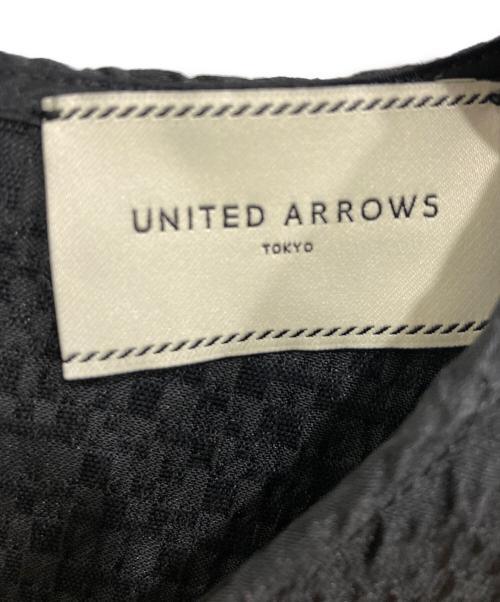UNITED ARROWS（ユナイテッドアローズ）UNITED ARROWS (ユナイテッドアローズ) ジャカード 5SL ペプラム ブラウス ブラック サイズ:38の古着・服飾アイテム