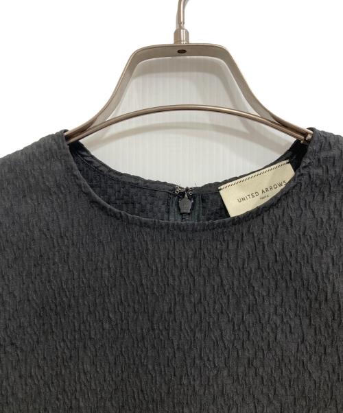 UNITED ARROWS（ユナイテッドアローズ）UNITED ARROWS (ユナイテッドアローズ) ジャカード 5SL ペプラム ブラウス ブラック サイズ:38の古着・服飾アイテム