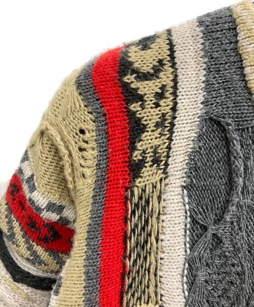 Coogi（クージー）Coogi (クージー) 3Dニット レッド×グレー×ベージュ サイズ:XLの古着・服飾アイテム