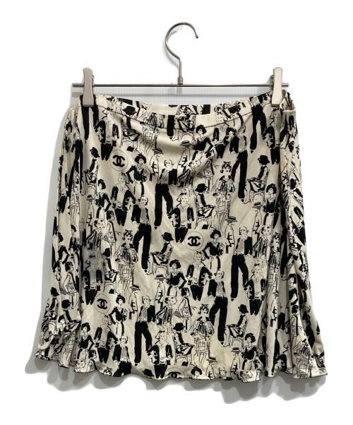 CHANEL（シャネル）CHANEL (シャネル) シルクスカート ホワイト サイズ:36の古着・服飾アイテム