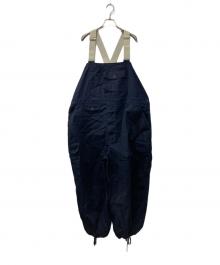 ANGLAN（アングラン）の古着「Backsatin Work Wide Overall」｜ネイビー