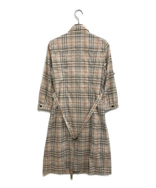 BURBERRY LONDON（バーバリーロンドン）BURBERRY LONDON (バーバリーロンドン) ベルテッド チェックシャツワンピース アイボリー サイズ:38の古着・服飾アイテム