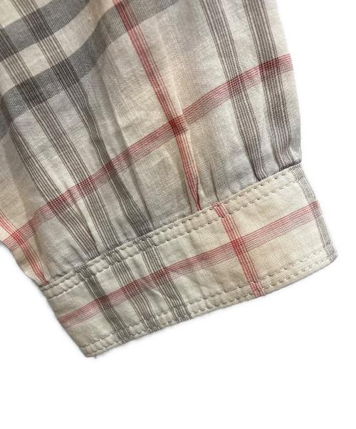 BURBERRY LONDON（バーバリーロンドン）BURBERRY LONDON (バーバリーロンドン) ベルテッド チェックシャツワンピース アイボリー サイズ:38の古着・服飾アイテム
