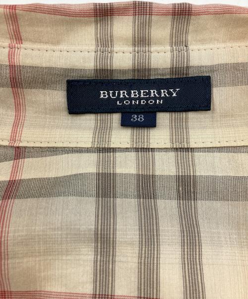 BURBERRY LONDON（バーバリーロンドン）BURBERRY LONDON (バーバリーロンドン) ベルテッド チェックシャツワンピース アイボリー サイズ:38の古着・服飾アイテム
