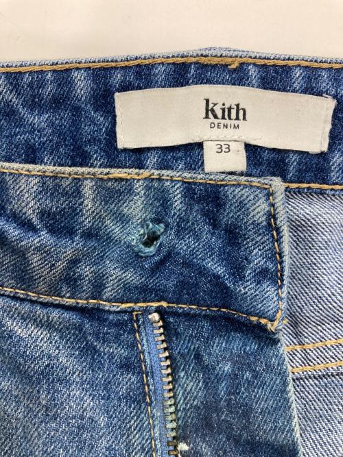 KITH（キス）KITH (キス) ウォッシュ加工 ストレート デニムパンツ インディゴ サイズ:W33の古着・服飾アイテム