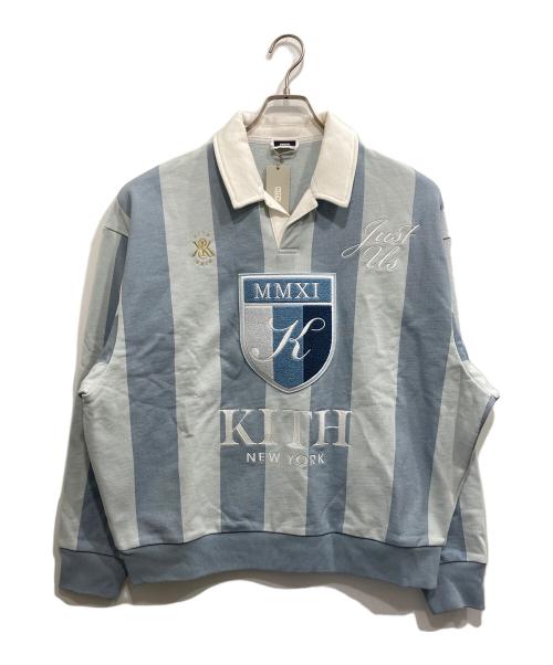 KITH（キス）KITH (キス) NELSON COLLARED PULLOVER/ポロスウェット ブルー サイズ:L 未使用品の古着・服飾アイテム