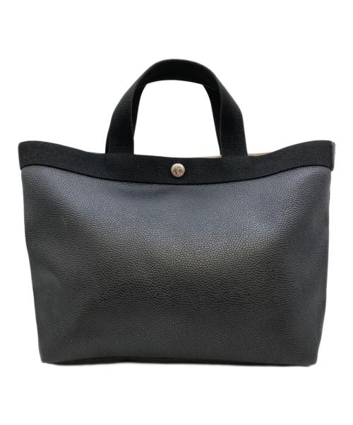 Herve Chapelier（エルベシャプリエ）Herve Chapelier (エルベシャプリエ) コーテッドキャンバススクエアトート ブラック/ノワール×ノワールの古着・服飾アイテム