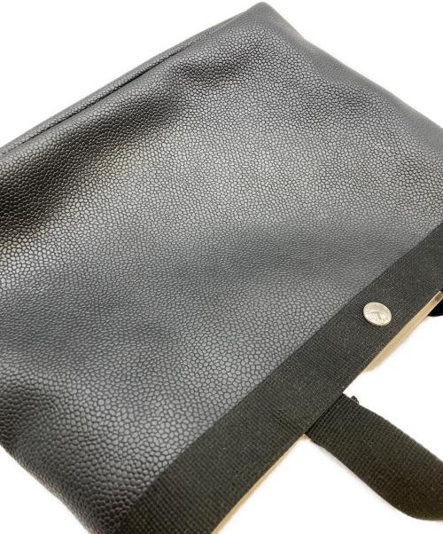 Herve Chapelier（エルベシャプリエ）Herve Chapelier (エルベシャプリエ) コーテッドキャンバススクエアトート ブラック/ノワール×ノワールの古着・服飾アイテム