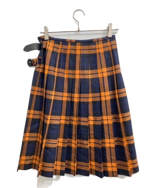 O'NEIL OF DUBLIN（オニールオブダブリン）O'NEIL OF DUBLIN (オニールオブダブリン) チェックラップスカート オレンジ サイズ:36の古着・服飾アイテム
