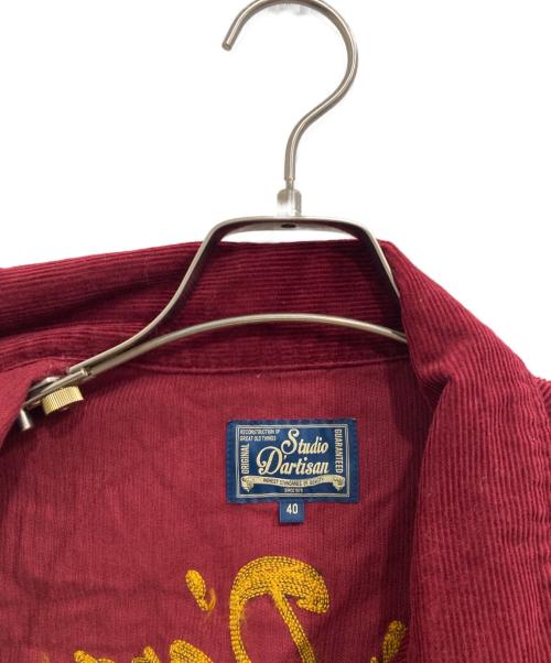 STUDIO D'ARTISAN（ステュディオダルチザン）STUDIO D'ARTISAN (ステュディオダルチザン) 刺繍コーデュロイジャケット レッド サイズ:40の古着・服飾アイテム