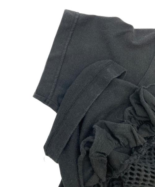 COMME des GARCONS（コムデギャルソン）COMME des GARCONS (コムデギャルソン) アシンメトリー フリル メッシュ Tシャツ ブラック サイズ:SSの古着・服飾アイテム