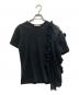 COMME des GARCONS（コムデギャルソン）の古着「アシンメトリー フリル メッシュ Tシャツ」｜ブラック