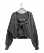 HER LIP TOハーリップトゥ）の古着「Lydie Ribbon-Tie Knit Ensemble/リボンタイ ニット アンサンブル」｜グレー