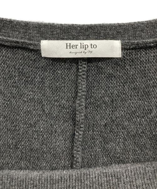 HER LIP TO（ハーリップトゥ）HER LIP TO (ハーリップトゥ) Lydie Ribbon-Tie Knit Ensemble/リボンタイ ニット アンサンブル グレー サイズ:Mの古着・服飾アイテム