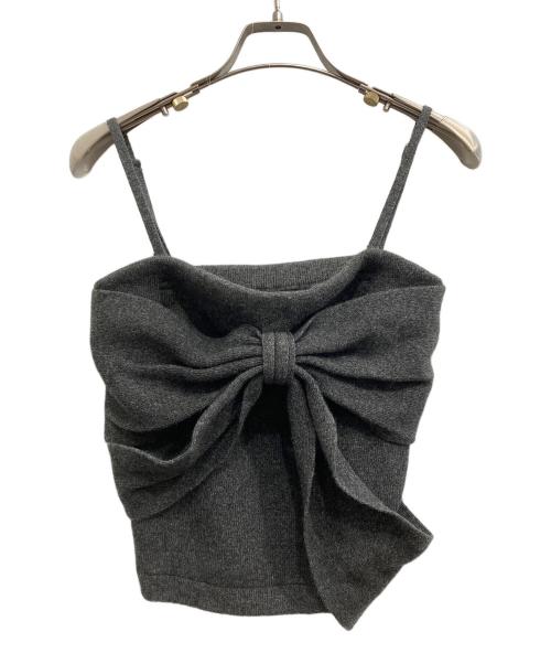 HER LIP TO（ハーリップトゥ）HER LIP TO (ハーリップトゥ) Lydie Ribbon-Tie Knit Ensemble/リボンタイ ニット アンサンブル グレー サイズ:Mの古着・服飾アイテム