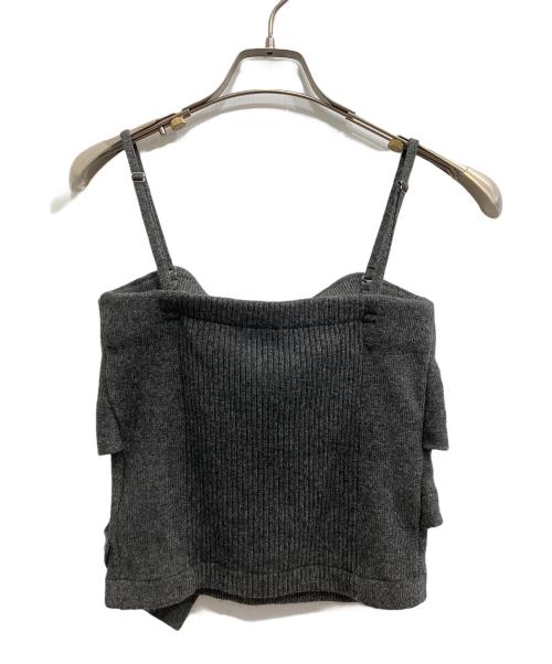 HER LIP TO（ハーリップトゥ）HER LIP TO (ハーリップトゥ) Lydie Ribbon-Tie Knit Ensemble/リボンタイ ニット アンサンブル グレー サイズ:Mの古着・服飾アイテム