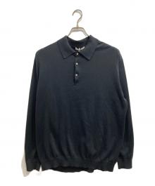 UNITED ARROWS（ユナイテッドアローズ）の古着「ハイゲージ コットン ニット ポロ」｜ネイビー