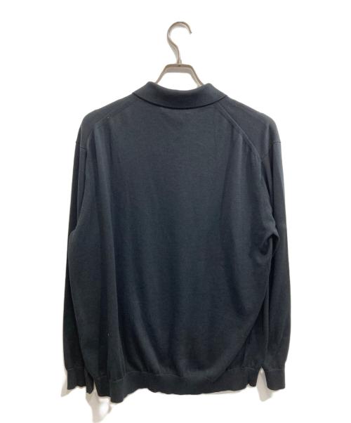 UNITED ARROWS（ユナイテッドアローズ）UNITED ARROWS (ユナイテッドアローズ) ハイゲージ コットン ニット ポロ ネイビー サイズ:L 未使用品の古着・服飾アイテム
