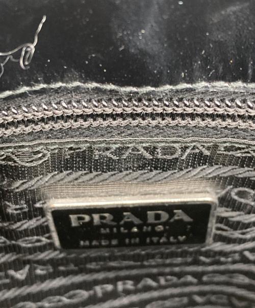 PRADA（プラダ）PRADA (プラダ) キャンバスレザーハンドバッグ ブラック×キナリの古着・服飾アイテム
