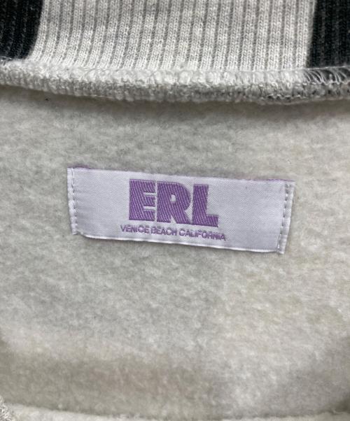 ERL（イーアールエル）ERL (イーアールエル) VENICE CHECKER CREWNECK スウェット グレー×ブラック サイズ:Lの古着・服飾アイテム