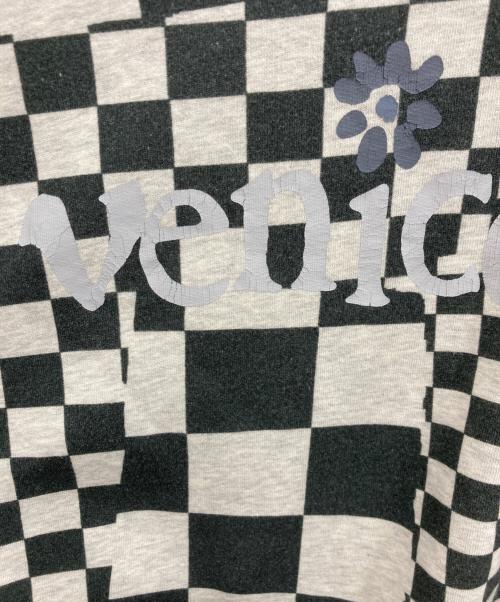 ERL（イーアールエル）ERL (イーアールエル) VENICE CHECKER CREWNECK スウェット グレー×ブラック サイズ:Lの古着・服飾アイテム