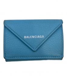 BALENCIAGA（バレンシアガ）の古着「ペーパー ミニ ウォレット」｜ブルー