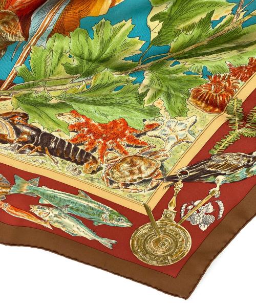 HERMES（エルメス）HERMES (エルメス) シルクスカーフ ブラウン 未使用品の古着・服飾アイテム
