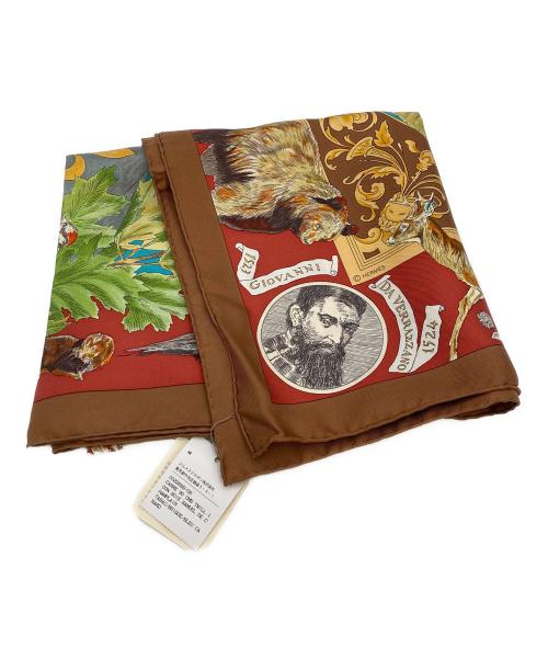 HERMES（エルメス）HERMES (エルメス) シルクスカーフ ブラウン 未使用品の古着・服飾アイテム