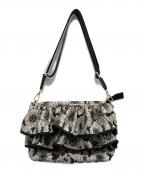 TOCCAトッカ）の古着「FRILL POCHETTE/フリル ポシェット」｜ブラック×ホワイト