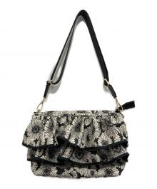 TOCCA（トッカ）の古着「FRILL POCHETTE/フリル ポシェット」｜ブラック×ホワイト