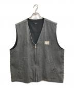 HUFハフ）の古着「HEMP TWO POCKET WORK VEST」｜グレー