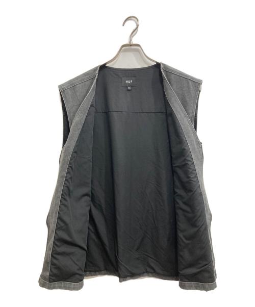HUF（ハフ）HUF (ハフ) HEMP TWO POCKET WORK VEST グレー サイズ:XLの古着・服飾アイテム
