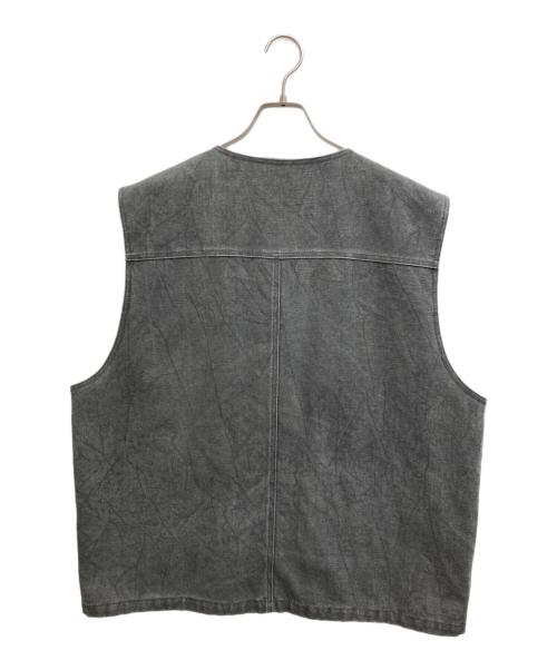 HUF（ハフ）HUF (ハフ) HEMP TWO POCKET WORK VEST グレー サイズ:XLの古着・服飾アイテム