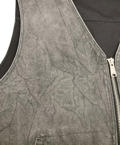 HUF（ハフ）HUF (ハフ) HEMP TWO POCKET WORK VEST グレー サイズ:XLの古着・服飾アイテム