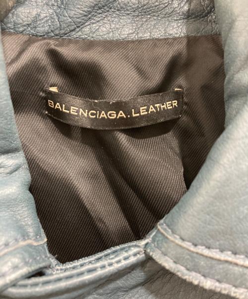 BALENCIAGA（バレンシアガ）BALENCIAGA (バレンシアガ) Leather Biker backet ブルー サイズ:36の古着・服飾アイテム
