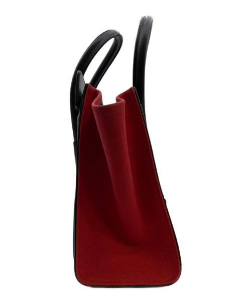 CELINE（セリーヌ）CELINE (セリーヌ) ラゲージマイクロショッパー レッド×ブラックの古着・服飾アイテム