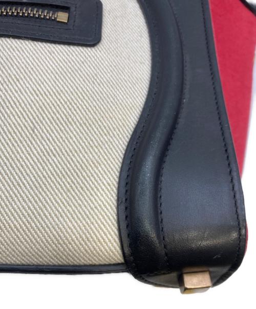 CELINE（セリーヌ）CELINE (セリーヌ) ラゲージマイクロショッパー レッド×ブラックの古着・服飾アイテム