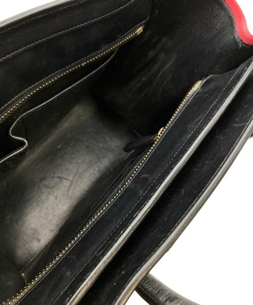 CELINE（セリーヌ）CELINE (セリーヌ) ラゲージマイクロショッパー レッド×ブラックの古着・服飾アイテム